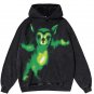 Cute Neon Puppy Print Washed Hoodie
