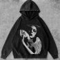 Contrast Color Personalized Angel Girl Print Washed Hoodie
