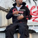 Street Contrast Color Cycle Print Men's Zip Hoodie