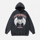 The Supermade Washed Skull Wings Hoodie