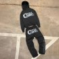 Current Black Print Fleece Hoodie And Sweatpants Co-Ord