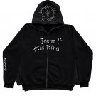 Cross Jesus Print Contrast Color Long Sleeve Men'S Zip Hoodie