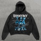 Three Bulldogs Print Washed Cotton Men'S Hoodie