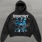 Three Bulldogs Print Washed Cotton Men'S Hoodie
