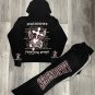 Contrast Color Cross Print Hooded Sweatshirt Men'S Suit