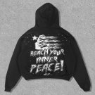 Meditation Print Long Sleeve Hoodie
