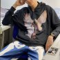 The Other Side Dove Angel Print Cross Appliqué Full Zip Hoodie