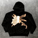 Contrast Skull And Skeleton Foam Print Casual Men'S Hoodie