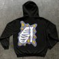 Personalized Contrasting Skull And Skeleton Foam Print Casual Men'S Hoodie