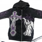 Personalized Cross Lady Liberty Print Men'S Zip Hoodie