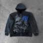 Personalized Skull Print Front And Back Men'S Zipper Hoodie