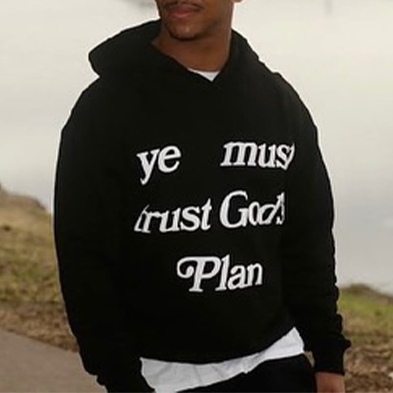 &acirc;��Ye Must Trust God's Plan Print&acirc;�� Fleece-lined Hoodie