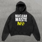 Vintage Street Style Nuclear Waste No Print Washed Hoodie