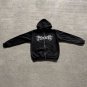 Street Cross Gothic Print Fleece-Lined Zipper Up Hoodie