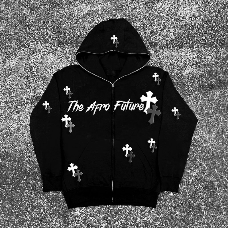 The Afro Future Zip Up Fleece-Lined Hoodie