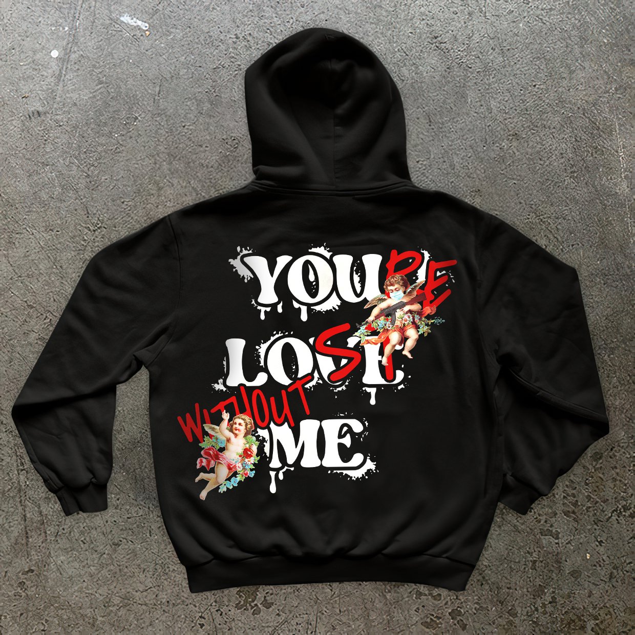 Funny Angel &acirc;��You&acirc;��Re Lost Without Me&acirc;�� Long Sleeve Hoodie