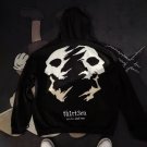 Rip The Skeleton Print Fleece Hoodie