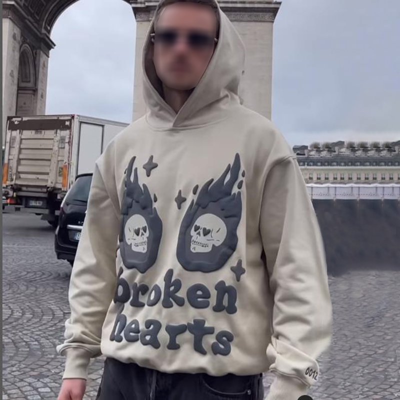 Broken Heart Print Hoodie