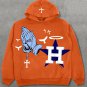 Praying Hands & Houston Astros Print Long Sleeve Hoodies