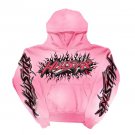 Pink Vintage Street Graphic Fleece Hoodie