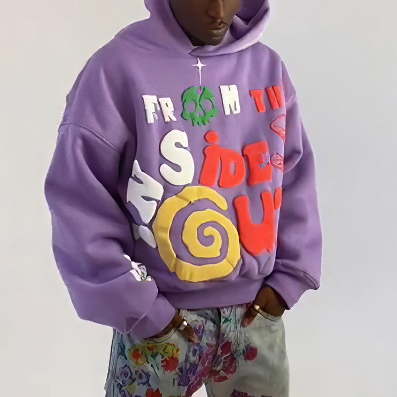 Skull Inside Out Loose Long Sleeve Hoodie
