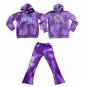 Fashionable Sfumato Tie Dye Jesus Print Men's Sweatshirt Set