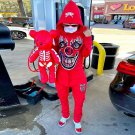 Funny Smiley Face Foam Print Hooded Trousers Men'S Suit