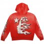 Red Vintage Pullover Hip-Hop Washed Casual Long Sleeve Fleece-lined Hoodie