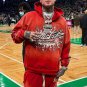 Red Vintage Pullover Hip-Hop Washed Casual Long Sleeve Fleece-lined Hoodie