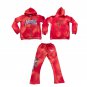 Street Smudged Tie-Dye Jesus Print Men'S Sweatshirt Suit