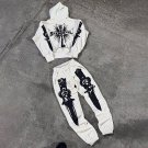 See No Evil Cross Print Fleece Hoodie And Sweatpants Co-Ord