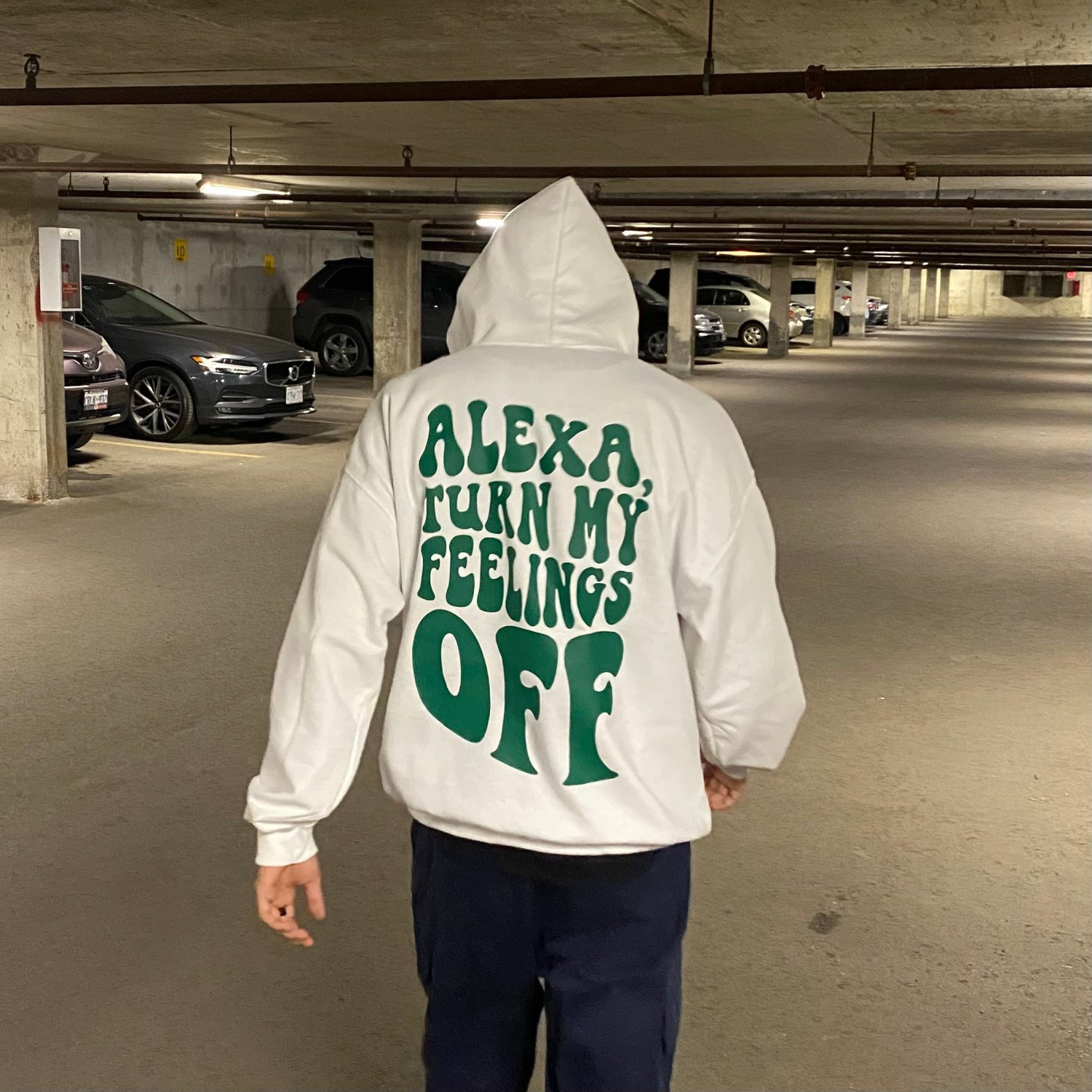 Alexa Turn My Feelings Off Print Hoodie
