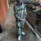 Men's Retro Hellstar Graphic Print Hoodie Two Piece Set