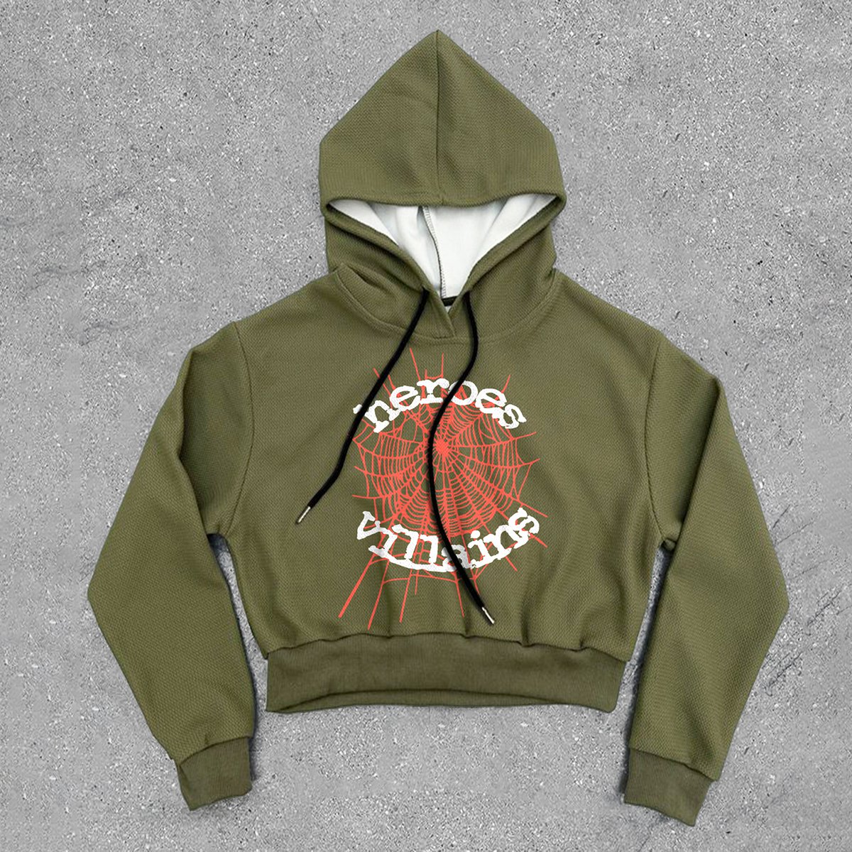 Heroes Printed Long Sleeve Short Hoodie
