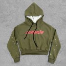 Araignee Printed Long Sleeve Short Hoodie
