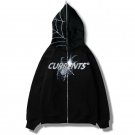 Fashion Hot Drill Spider Zipper Mask Hood Hoodie