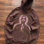 Brown Spider Web Punk Hoodie
