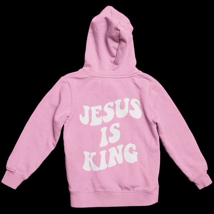 Jesus Is King Print Fleece Hoodie