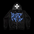 Cross Sleeve Print Full Zip Hoodie