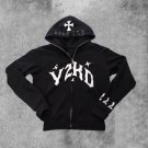 Y2KD Cross Print Zip Hoodie
