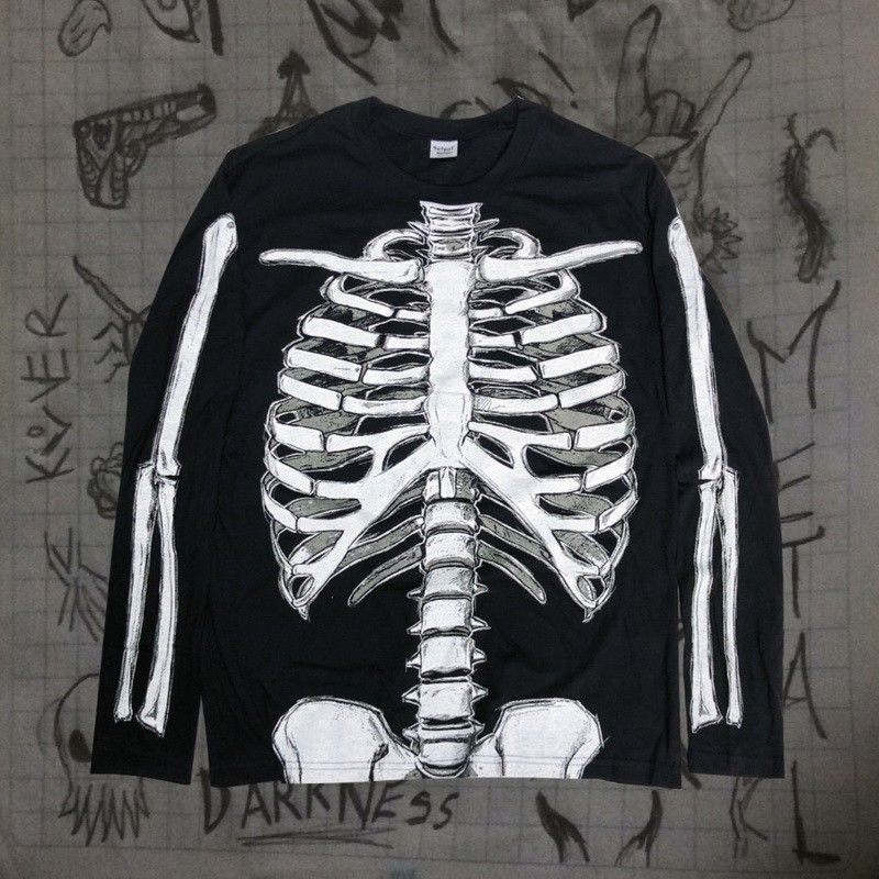 Gothic Skeletal Long Sleeve T-Shirt