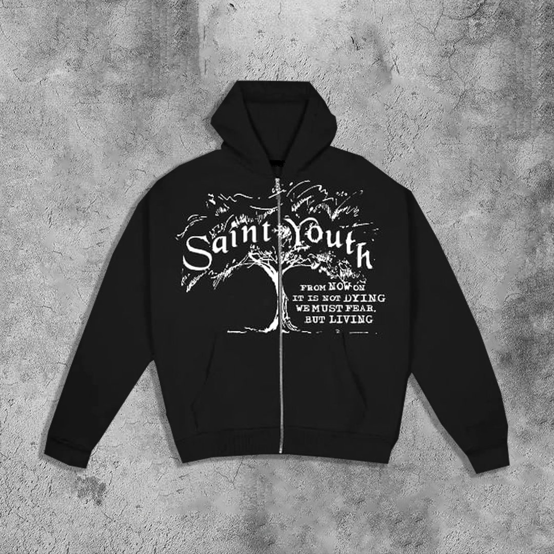 Saint Youth Tree Print Full Zip Hoodie