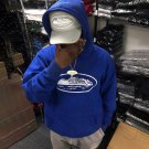 Blue Ship Alphabet Print Street Long Sleeve Hoodie