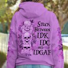 Skull Roses Printed Pocket Long Sleeve Hoodie