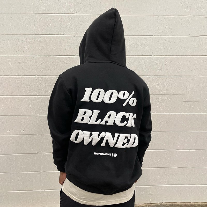 100% Black Owner Print Long Sleeve Hoodie