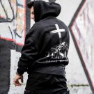 Casual Jesus Saved My Life Print Long Sleeve Hoodie