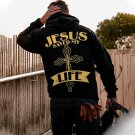 Jesus Saved My Life Print Long Sleeve Hoodie