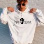 Christian Jesus Saves Long Sleeve White Hoodie