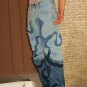 Men's High Street Washed Distressed Blue Patchwork Jeans