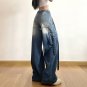 Washed Gradient Raw Edge Paneled Straight-Leg Jeans